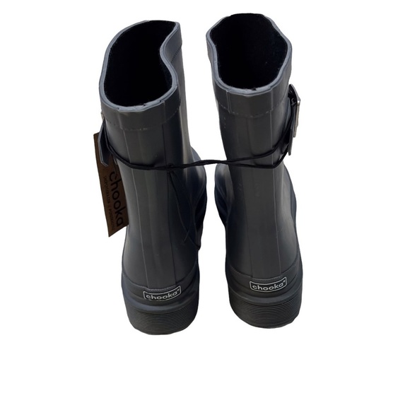 Chooka Redmond Mid Rain Boot Charcoal Size 8 Side Buckle Rubber - Picture 5 of 10
